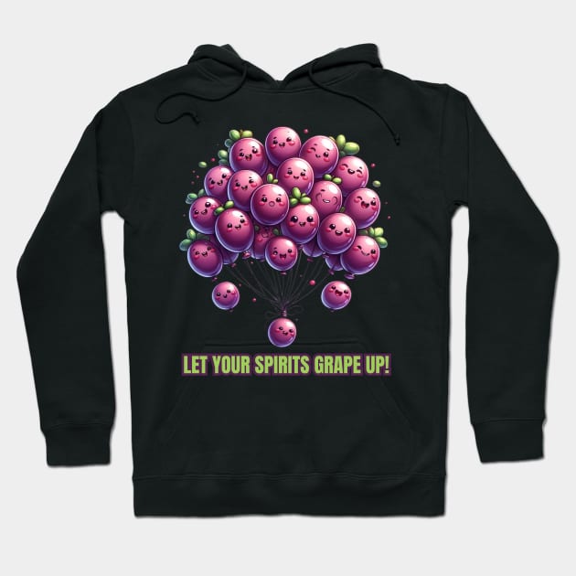 Bunch of Grapes Balloons Artwork Hoodie by vk09design